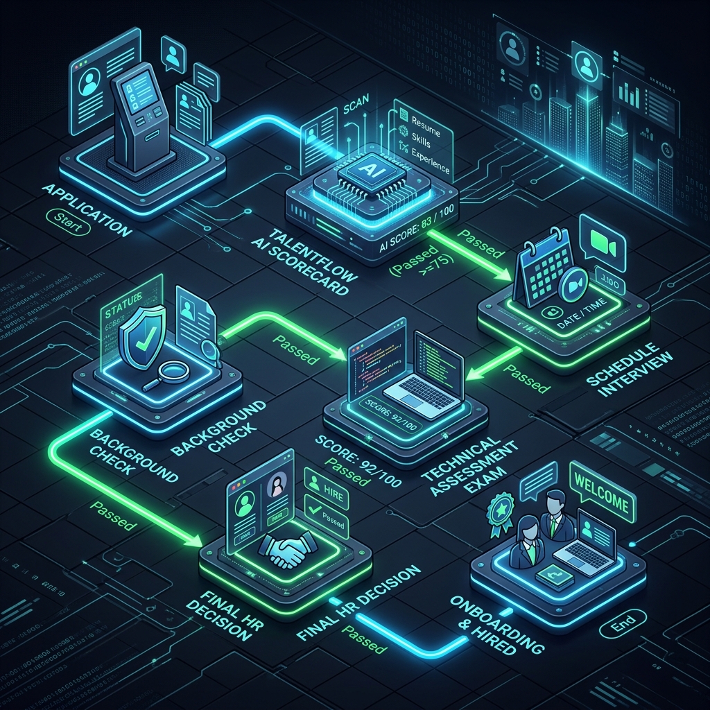 TalentFlow AI Recruitment Funnel Flowchart
